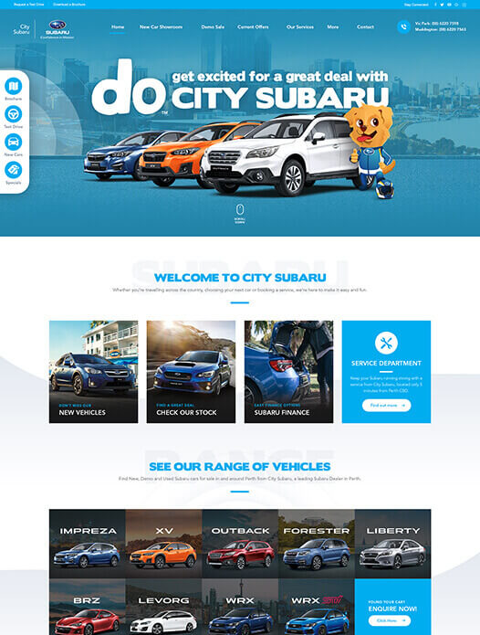 City Subaru Full Website Design Left City Subaru Full Website Design Left