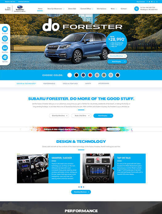 City Subaru Full Website Design Right