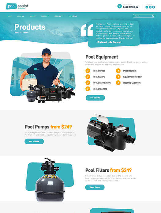 Pool Assist Full Website Design Showcase 2