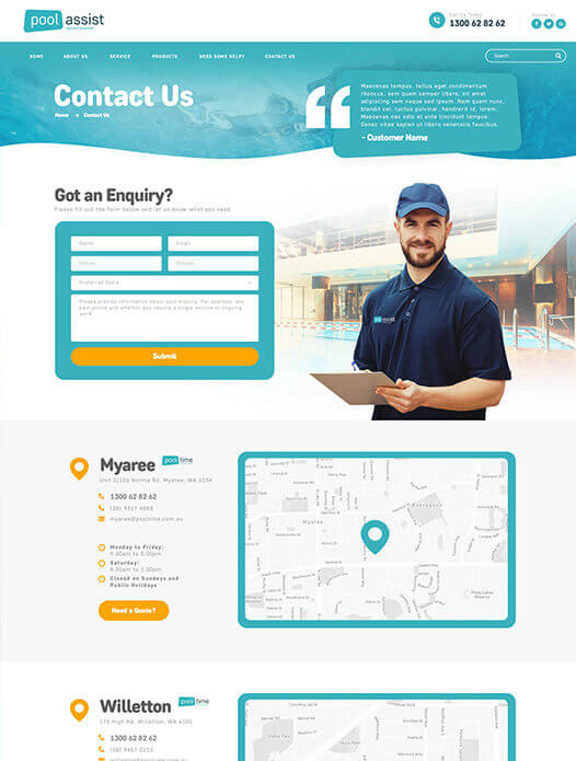 Pool Assist Full Website Design Showcase 3